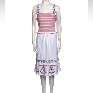 NWT DRAPER JAMES Midi Dress in Embroidered Camellia